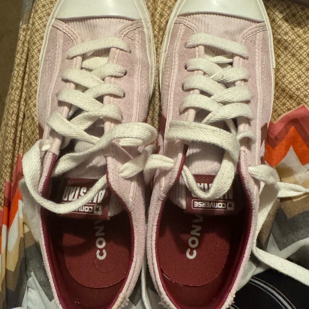 Converse Red/Burgundy Canvas Low Top Sneakers